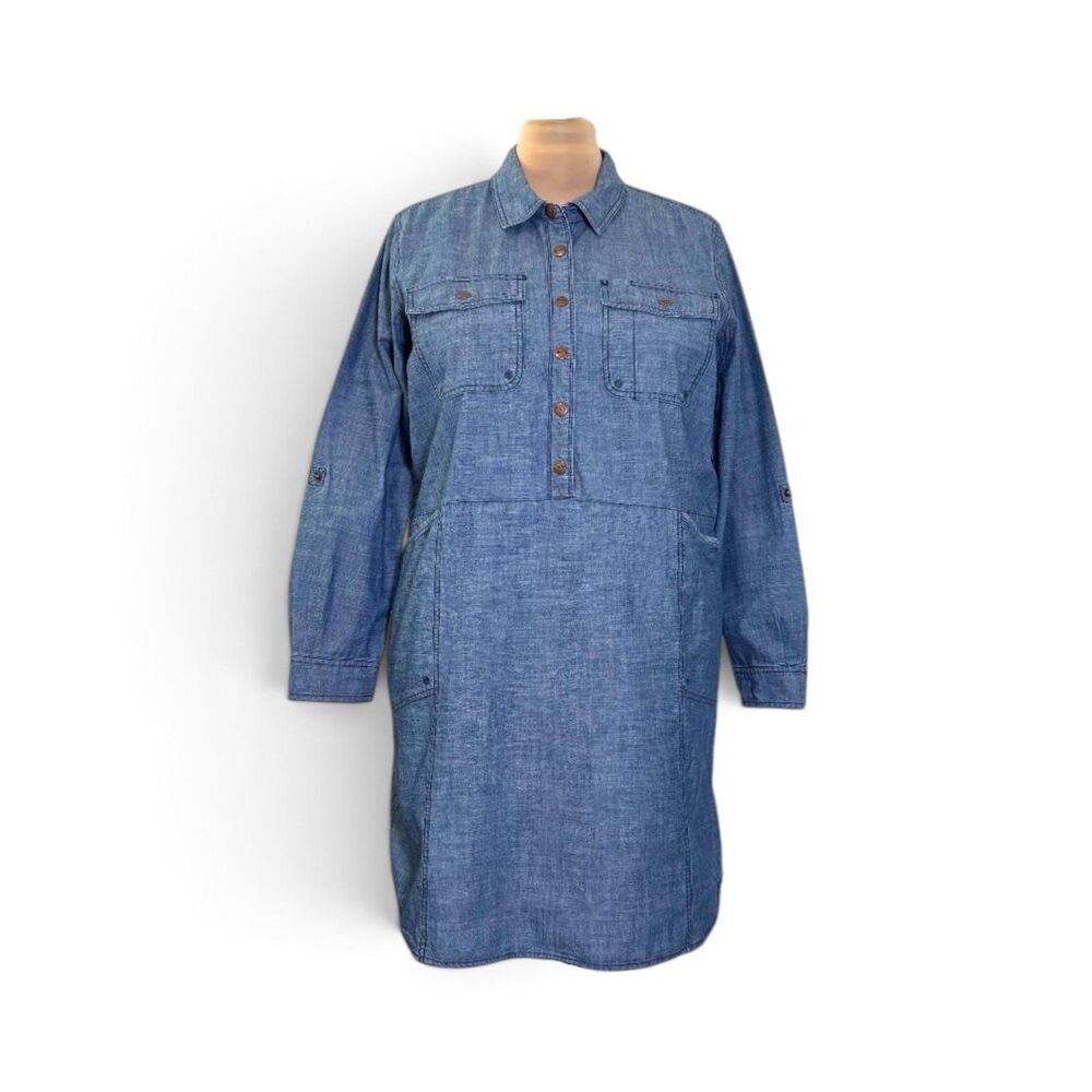 Duluth Rootstock Blue Chambray Shirt Dress, EUC! Size XXL